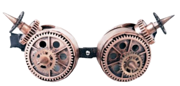 Steampunk /Cyber Flieger - Schweißerbrille Spikes-Zahnräder Farbenwahl