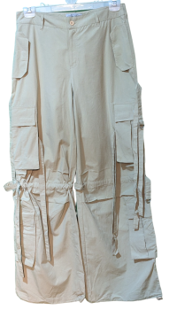 Vintage-Baggy-Cargo-Hose mit Bändern Miss Petrolio Sandfarben