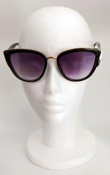 Vintage Damen Sonnenbrille Cat Eye Schwarz Gold