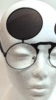 Vintage Steampunk Flip Sonnenbrille Retro Gothic Google Brille Blau