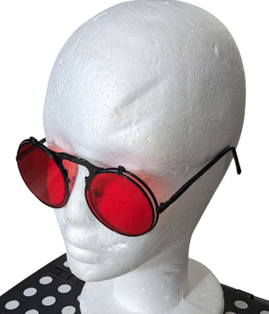 Vintage Steampunk Flip Sonnenbrille Retro Gothic Google Brille Rot