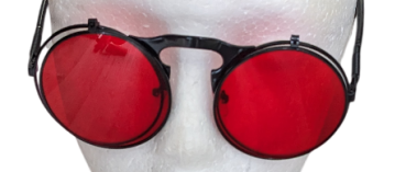 Vintage Steampunk Flip Sonnenbrille Retro Gothic Google Brille Rot