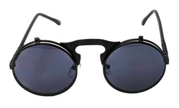 Vintage Steampunk Flip Sonnenbrille Retro Gothic Google Brille Schwarz