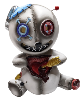 Voodoo Puppe Räucherfigur - Stecknadeln Herz - Steinzeug - Räucherkegel