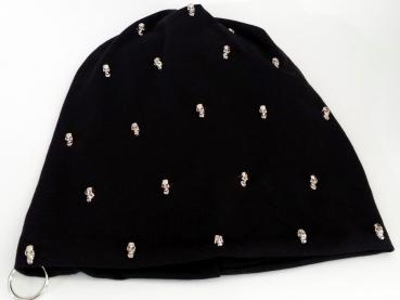 Beanie Unisex mit Totenköpfen Silber | Winter Beanie - Longneanie