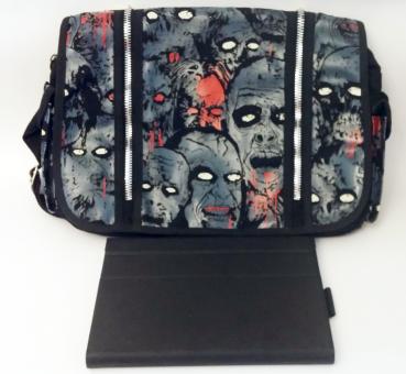 Messanger Bag ☣ Umhängetasche Tasche Unisex ☣ Zombies The Walking Dead Motiv ☣ fluoreszierend