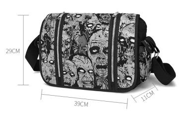 Messanger Bag ☣ Umhängetasche Tasche Unisex ☣ Zombies The Walking Dead Motiv ☣ fluoreszierend