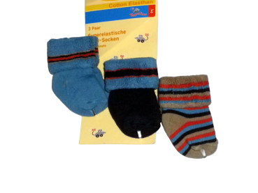 Kleinkinder Baby Socken ☀  Set 3 Stück ☀ 3 - 6 Monate ☀ Blau-Grau
