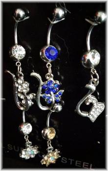 Bauchnabelpiercing | Brustwarzenpiercing 1.6 / 14 G Kristall Blumen