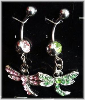 Bauchnabelpiercing 1.6 / 14 G Libelle mit Kristallsten