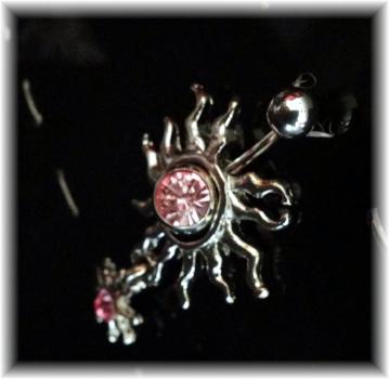 Bauchnabelpiercing 1.6 / 14 G Kristall Tribal Sonne