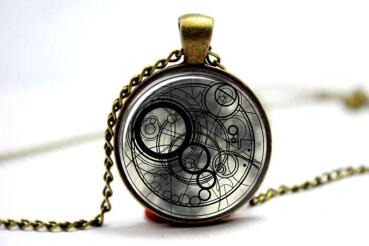 Doctor Who GALLIFREYAN Time Lord | HALSKETTE Glascabochon  Metall