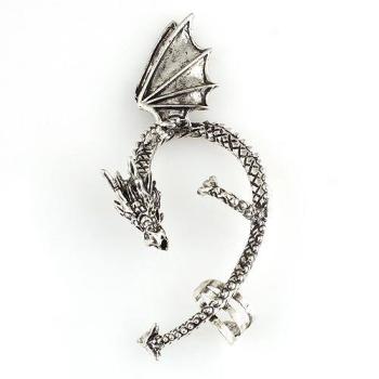 DRAGON Ohrklemme ☯ OHRRING ☯ OHRCLIP ☯ Silber und Bronze Auswahl