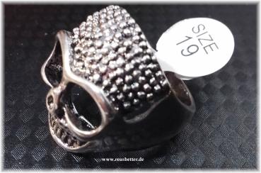 Unisex Totenkopf Ring Silberfarben Biker/Gothic