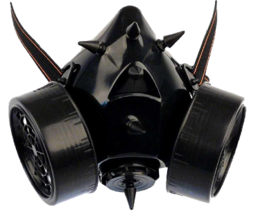 INDUSTRIAL, CYBER ,Gothic, Club GASMASKE UV Spikes Unisex Schwarz