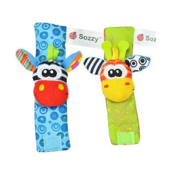 Baby Aktiv Spiel Armband Giraffe oder Zebra mit Rassel von Sozzy