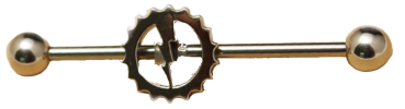 Industrial Piercing Steampunk Clock 1.6 14G  Edelstahl