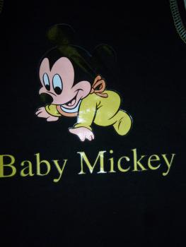 Baby Achsel Shirt - Tank Top | Schwarz |  Motiv Baby Mikey | gr. 92