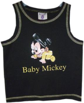 Baby Achsel Shirt - Tank Top | Schwarz |  Motiv Baby Mikey | gr. 92