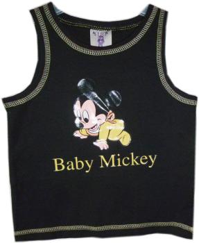 Kinder Achsel Shirt - Tank Top | Schwarz |  Motiv Baby Mikey | gr. 98