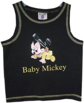 Kinder Achsel Shirt - Tank Top | Schwarz |  Motiv Baby Mikey | größe 98