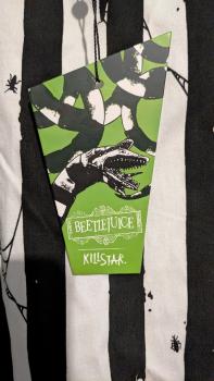 Killstar Beetlejuice Distressed Stripe Bleistift Kleid