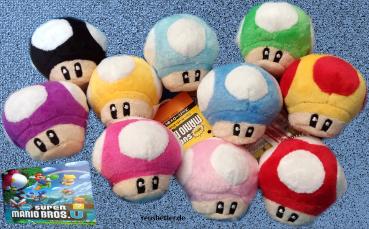 Super Mario Bros. Anhänger Pilze in 6 Farben mit Kette