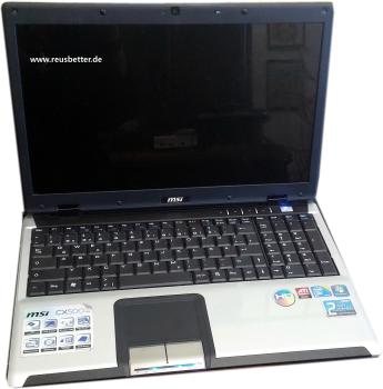 MSI Classic Notebook CX500-T6647W7P 15,6 Zoll Intel Core 2 Duo, 2,2GHz, 4GB) Recycling