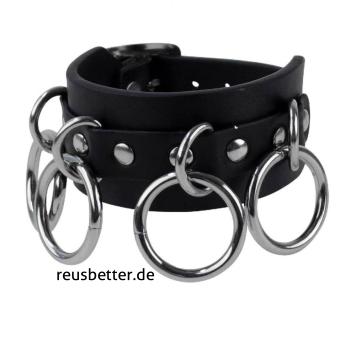 Leder Nieten Armband | Gothic - Club - Harajuku mit O-Ringen