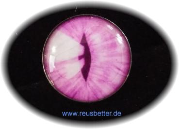 Edelstahl Ohrstecker ✿ Snake Eyes - Schlangenaugen Pink ✿ Glas Cabochon