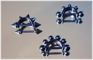 Septum Piercing | Blau Eloxiert | Kugeln Spikes | 16G - 1.2 mm