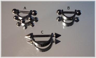Septum Piercing | Schwarz , Eloxiert | Kugeln | Spikes | 16G - 1.2 mm