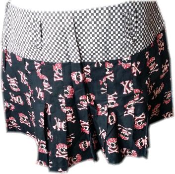 Damen Punk/Gothic Sommer Rock Skull /Bones Totenköpfe L