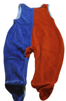 Preview: Strampler Jungen Blau Rot mit Tasche Größe 62 gebraucht