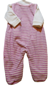 Kleinkinder Baby Strampler 2 Teiliges Baby Set Nicki Samt Flieder Rosa mit Shirt