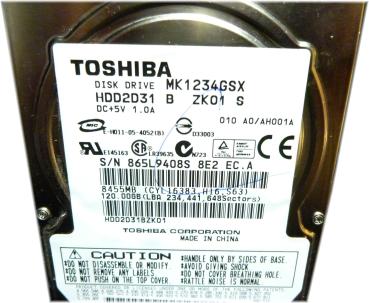 Toshiba HDD2D31BZK01 - 120 GB Intern | 5400RPM | 2,5 Zoll