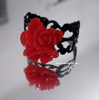 Damen Modeschmuck Ring ð Handgefertigt ð Cabochon Rose