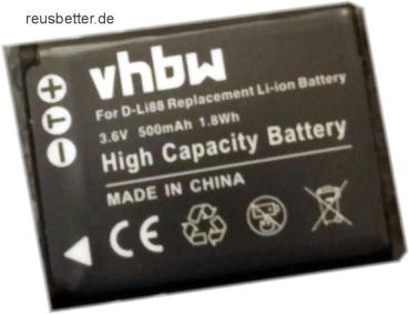 Akku D-Li88 vhbw für PENTAX D-Li88 OPTIO P70 P-70