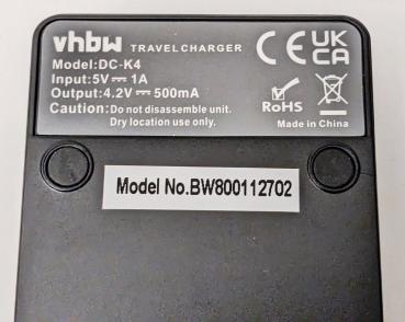 Preview: vhbw DC-K4 Akku Ladegerät kompatibel Medion DC8300 Digitalkamera