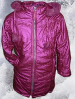 Wintermantel für Mädchen シ Metall Optik シ Fuchsia Snowflake シ George シ gr.128