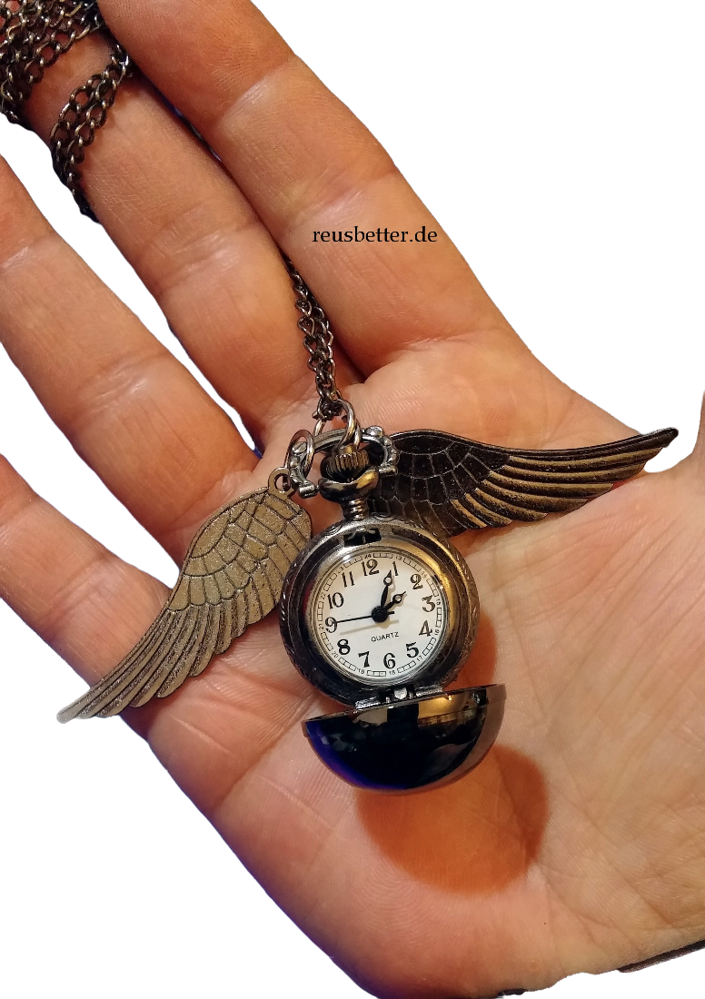 Harry Potter Halskette mit Uhr Goldener Schnatz (vergoldet