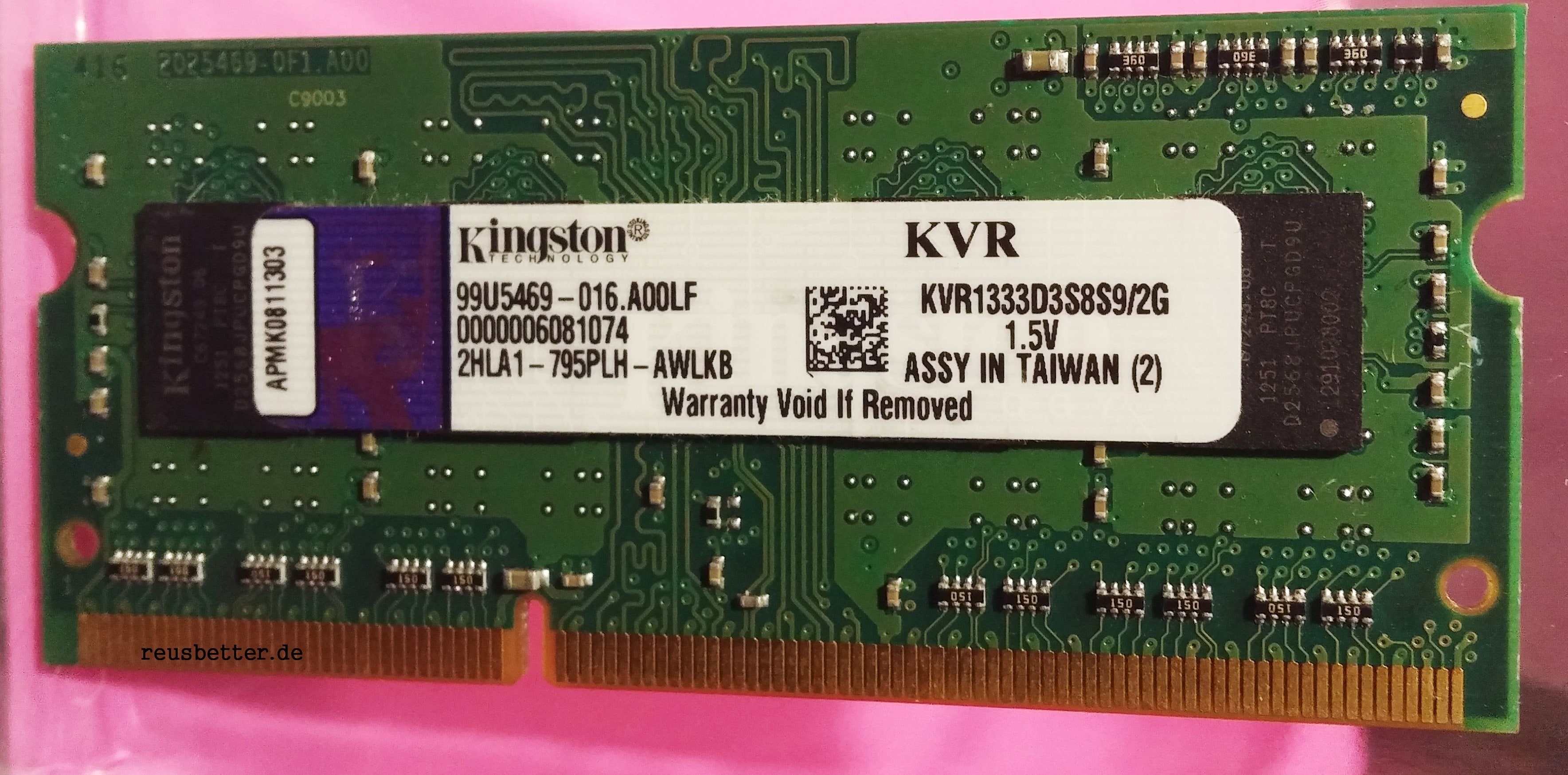 Kingston 2GB DDR3 1333MHz Speicher