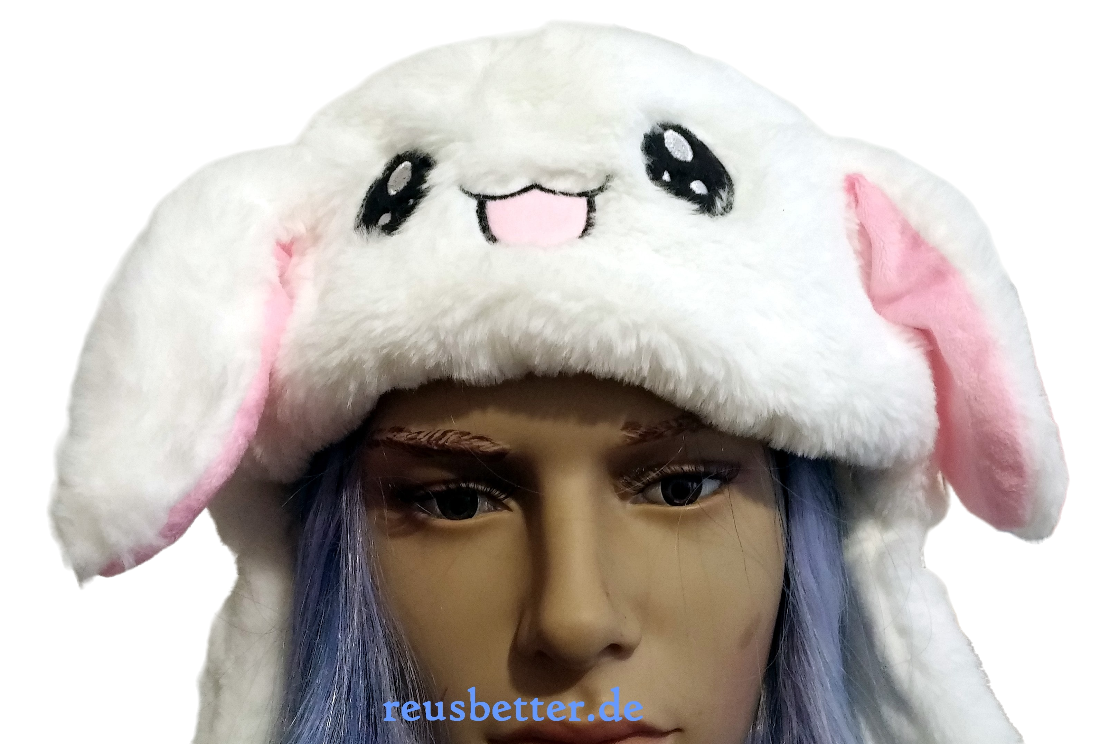 YEKEYI Lustige Plüsch-Hasenmütze Mit Beweglichen Ohren – Perfekt Für Winter, Cosplay & Partys (One Size)