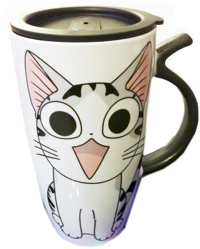 Nemu Neko Isolierbecher 600ml mit To Go Deckel - Anime Thermobecher