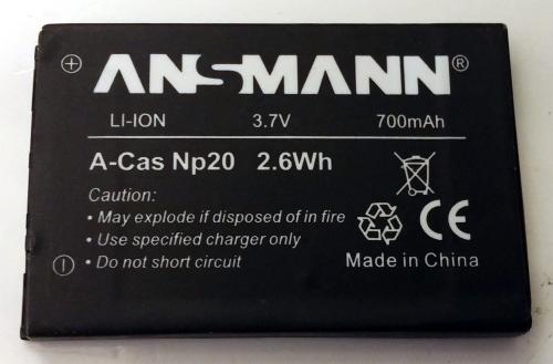 ANSMANN NP 20 Kamera Akku Casio | LI-ION 3.7 V | 700 mAh