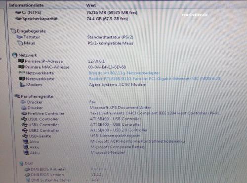 Acer Aspire Notebook 5021WLMi AMD Turion 1.6 GHz ☑ 15,4 WXGA
