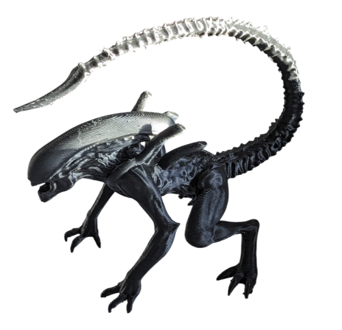 Alien Sammler Figur 3D Skulptur Schwarz Sci-Fi