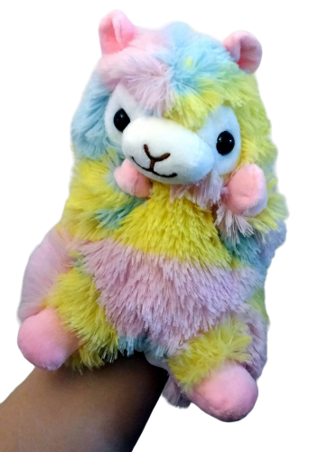 Alpaca Handspieltier Rainbow Plüsch Handpuppe Alpaka