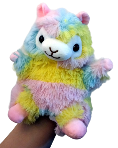 Alpaca Handspieltier Rainbow Plüsch Handpuppe Alpaka