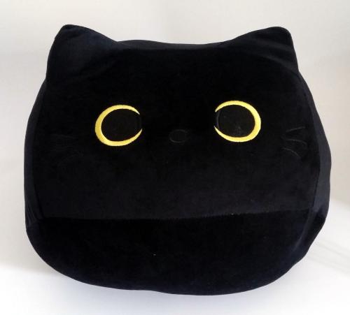 Nemuneko Schwarze Katze Samt Plüsch 40 cm groß Kawaii Süße Katze